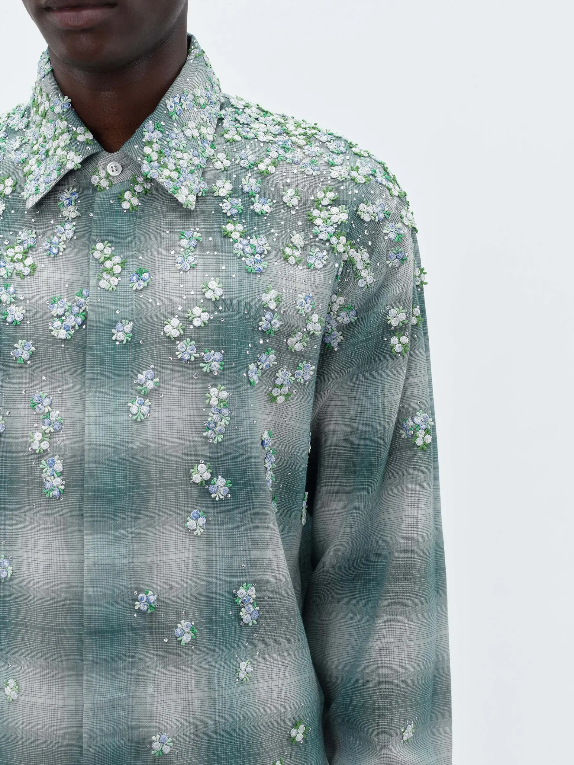 AMIRI Shirts<FLORAL FLANNEL Blue