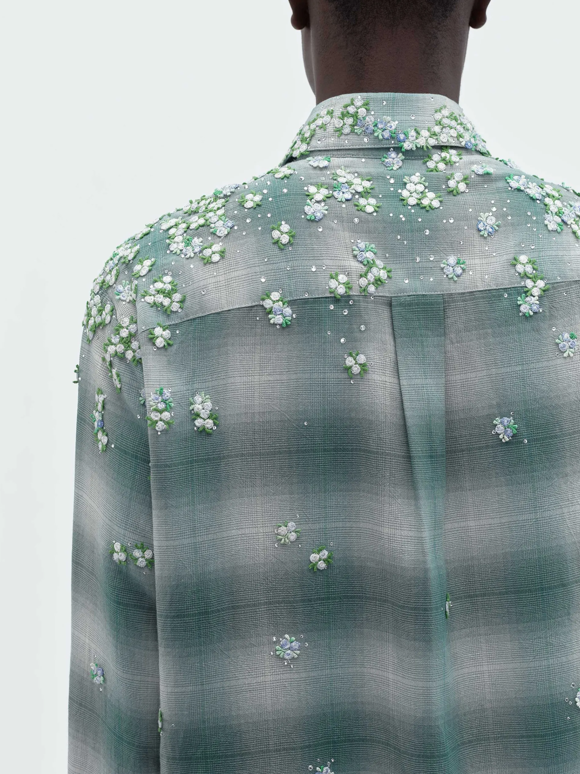 AMIRI Shirts<FLORAL FLANNEL Blue