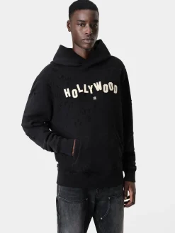 AMIRI Sweatshirts<HOLLYWOOD SHOTGUN HOODIE BLACK