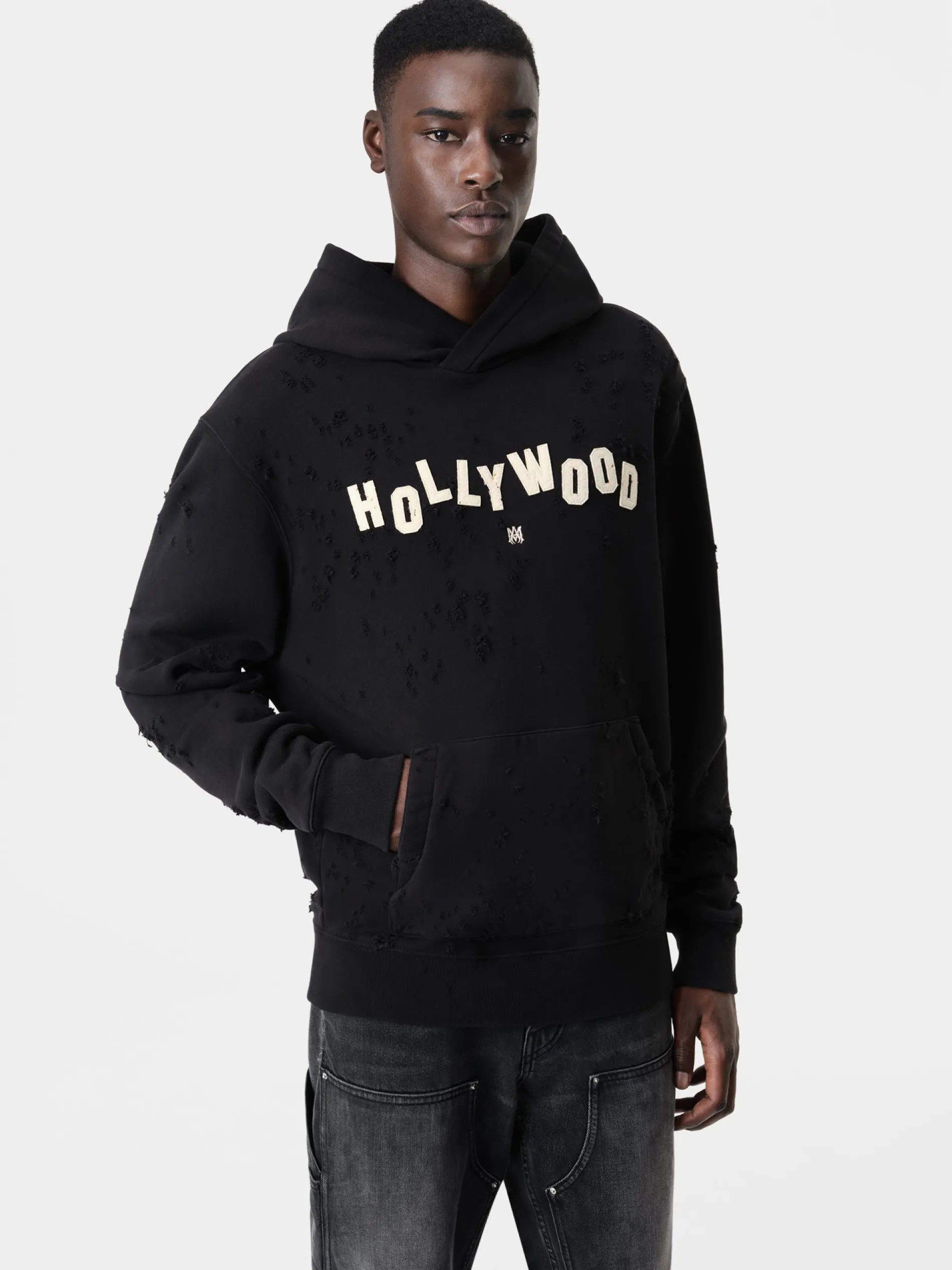 AMIRI Sweatshirts<HOLLYWOOD SHOTGUN HOODIE BLACK