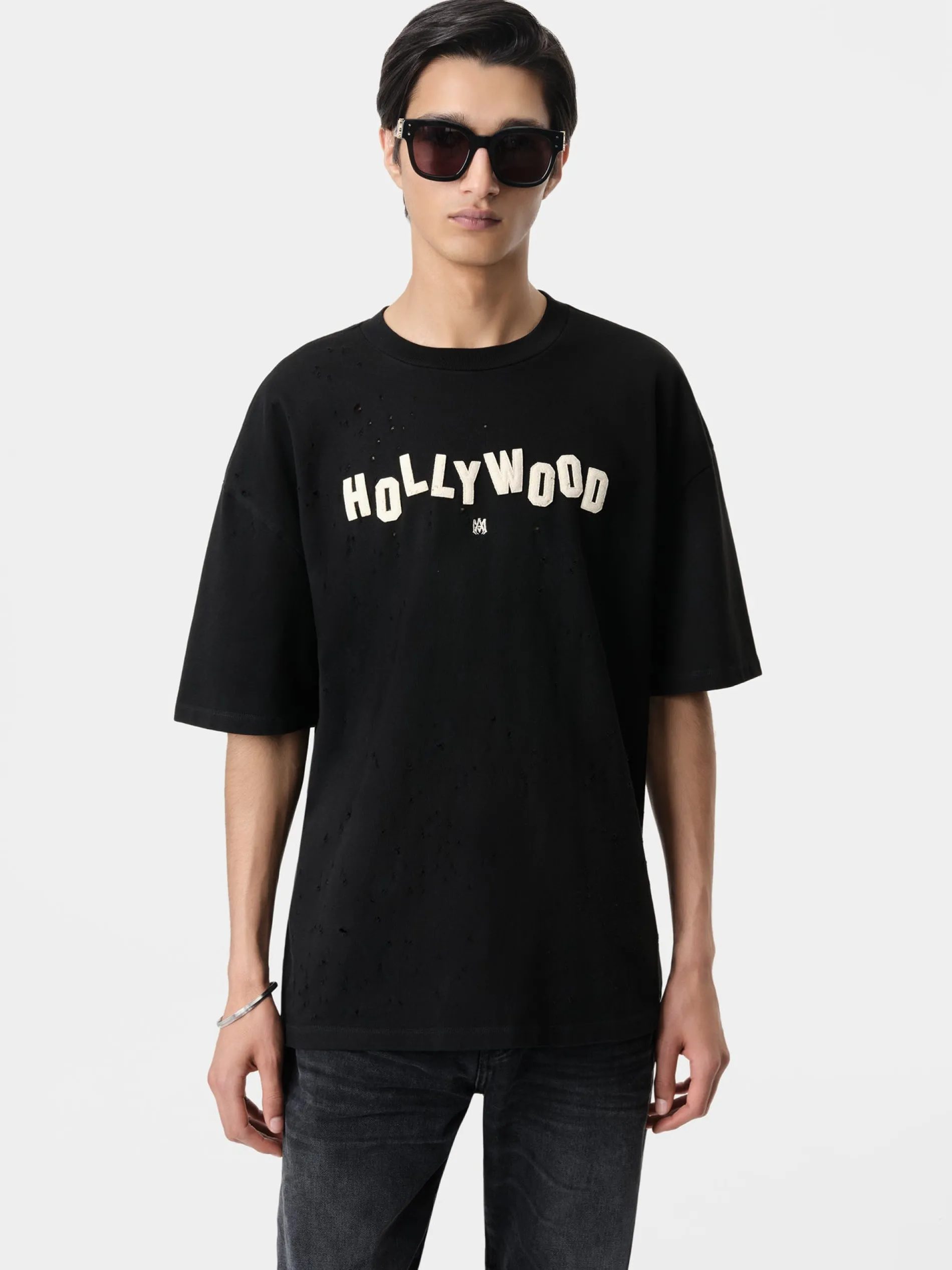 AMIRI Tees<HOLLYWOOD SHOTGUN OVERSIZED TEE BLACK
