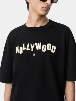 AMIRI Tees<HOLLYWOOD SHOTGUN OVERSIZED TEE BLACK