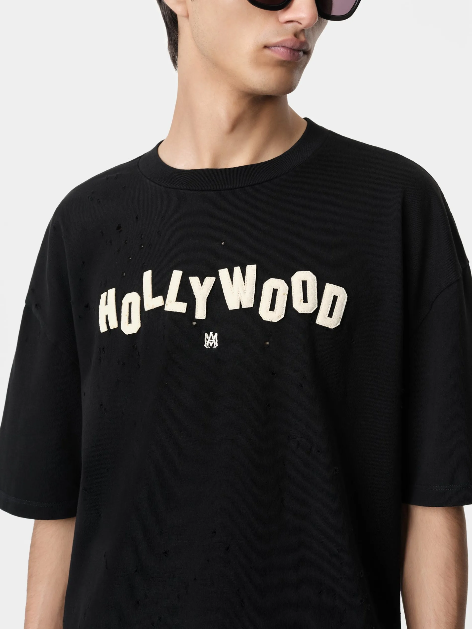 AMIRI Tees<HOLLYWOOD SHOTGUN OVERSIZED TEE BLACK