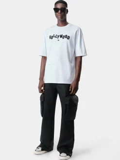AMIRI Tees<HOLLYWOOD SHOTGUN OVERSIZED TEE White