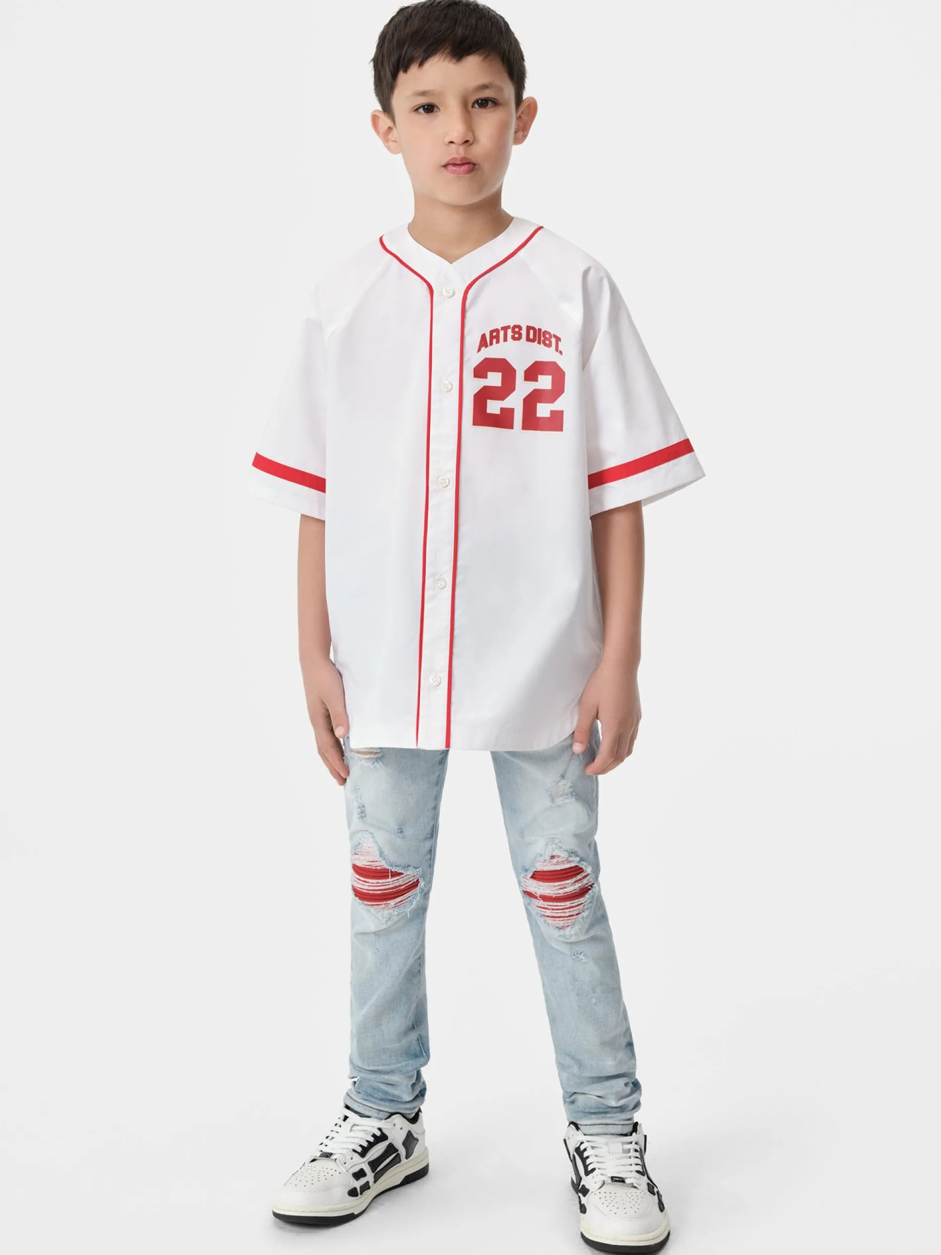 AMIRI Shirts<KIDS' 22 BASEBALL SHIRT White