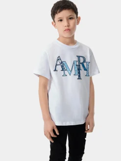 AMIRI Tees<KIDS' BANDANA STAGGERED TEE White