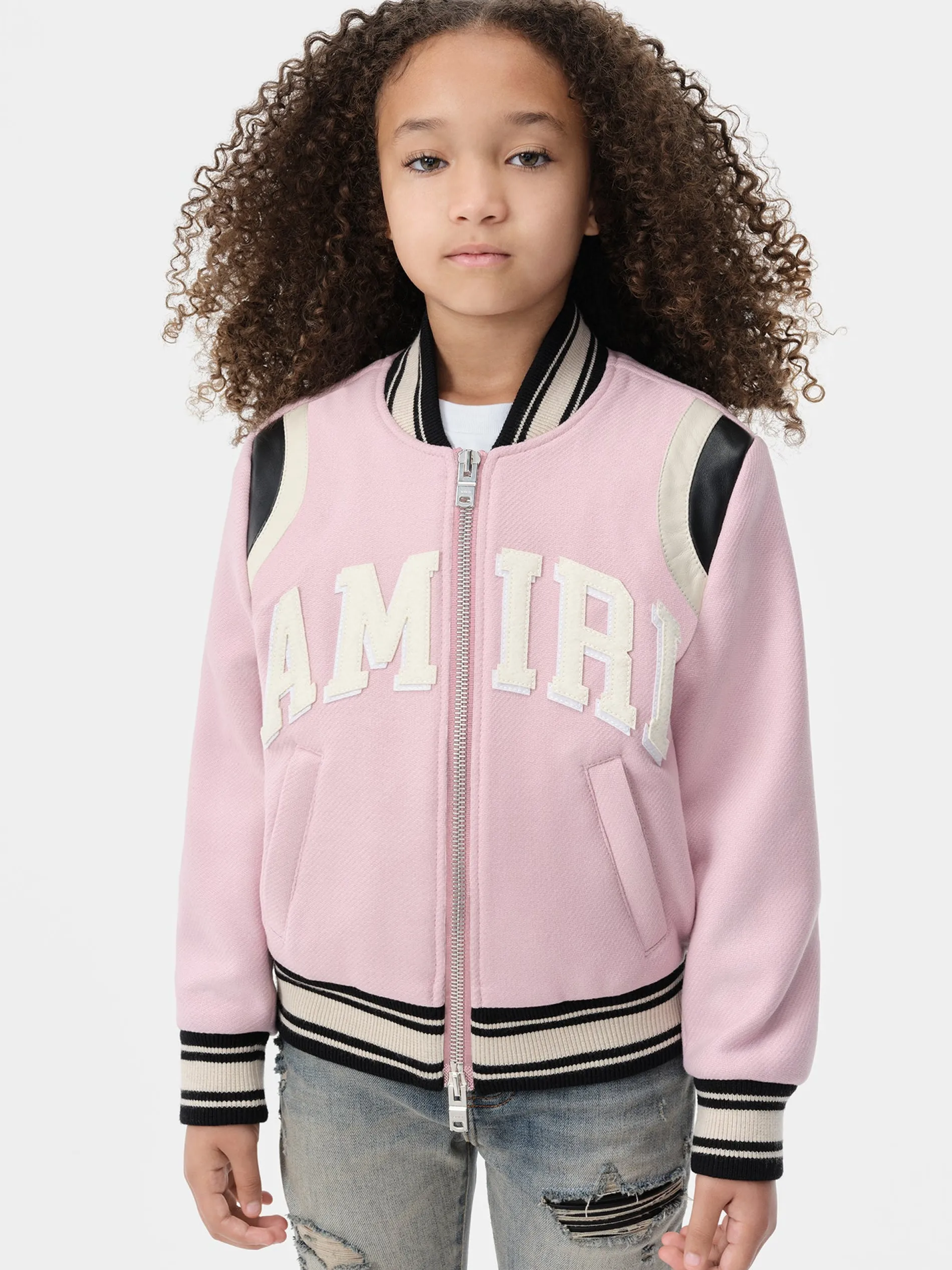 AMIRI Outerwear<KIDS' COLLEGIATE BOMBER Flamingo Pink