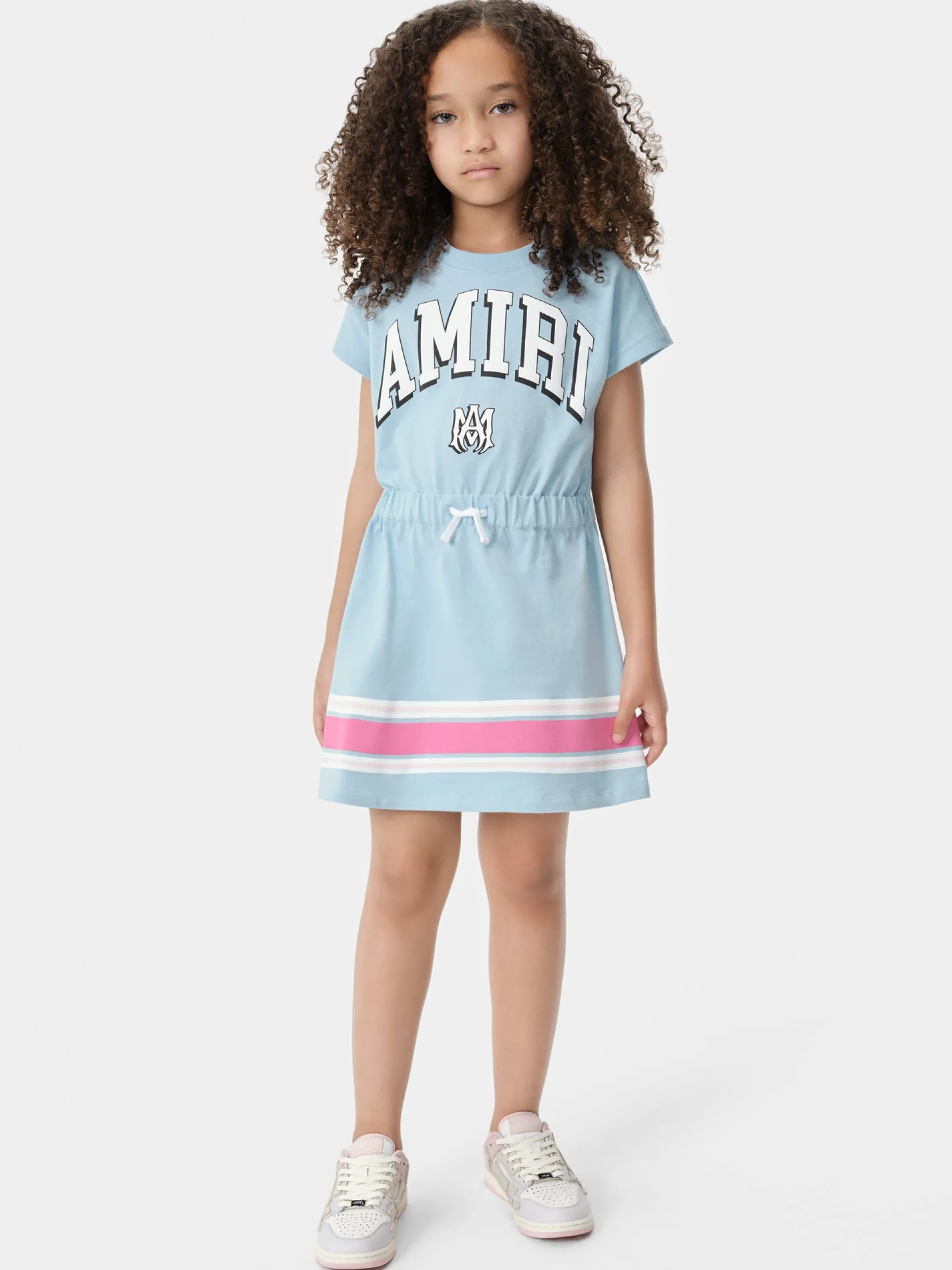 AMIRI Tees<KIDS' STRIPE T-SHIRT DRESS Cerulean