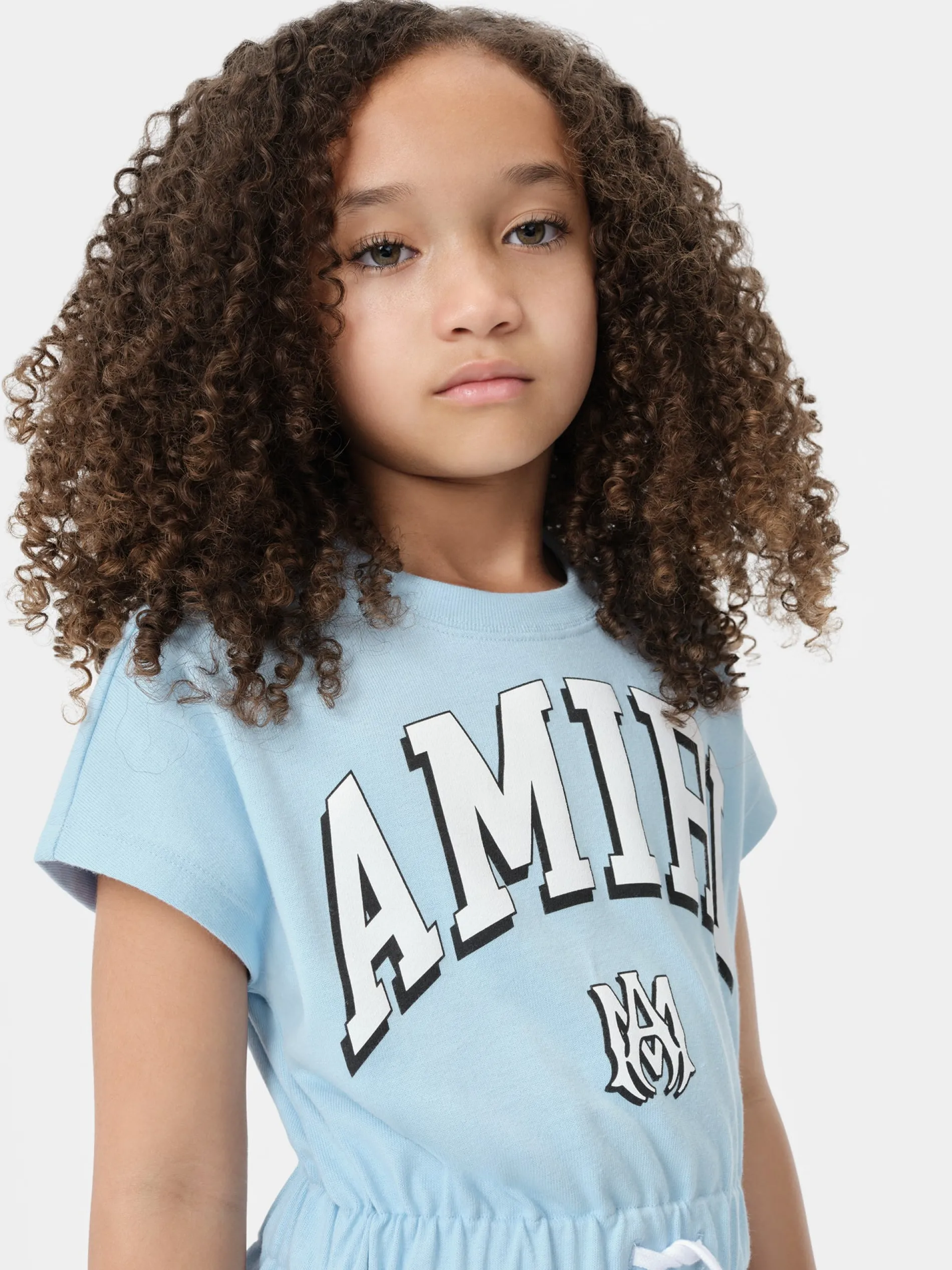 AMIRI Tees<KIDS' STRIPE T-SHIRT DRESS Cerulean