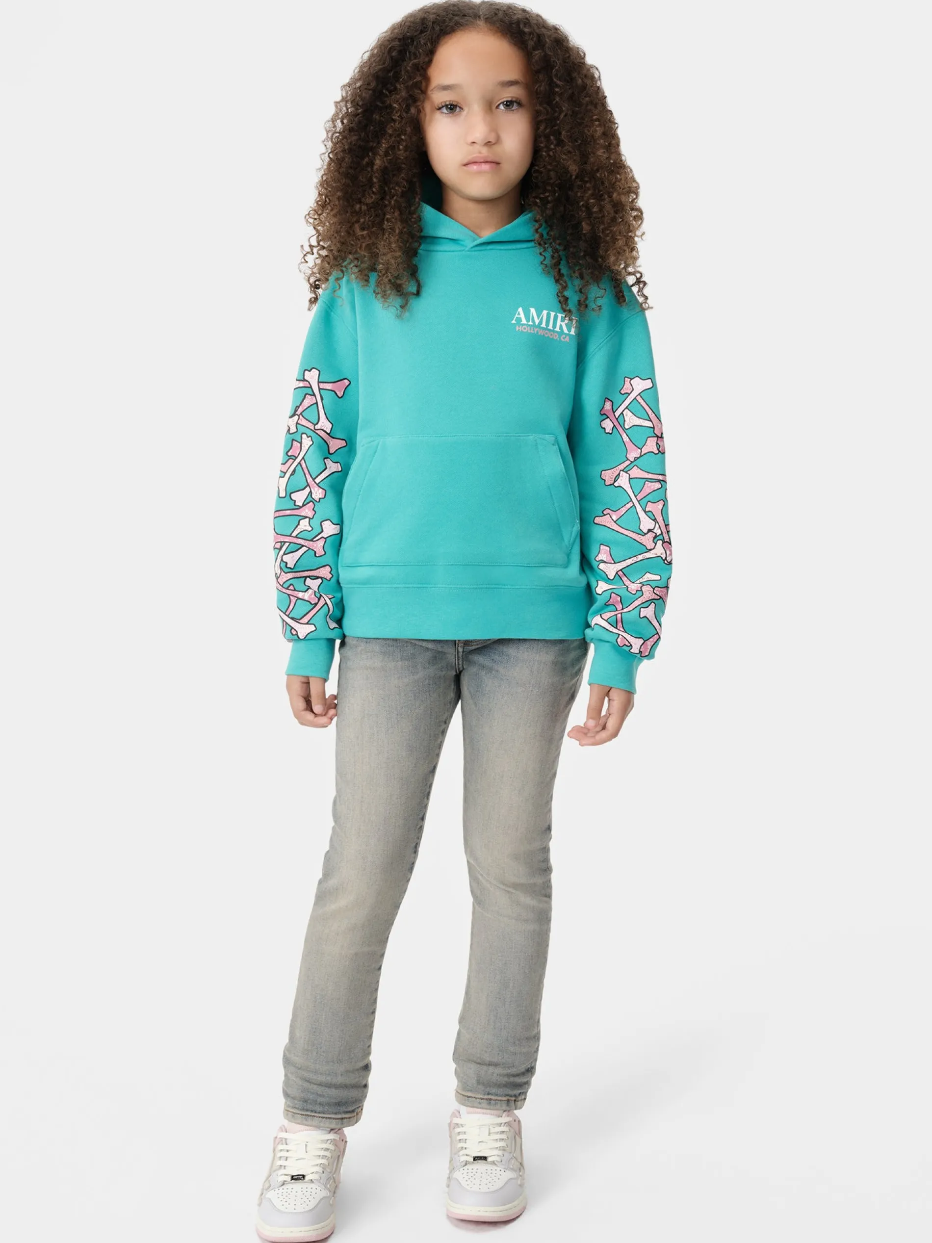 AMIRI Sweatshirts<KIDS' BANDANA BONES STACKED HOODIE Sea Blue