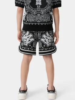 AMIRI Shorts & Sweatpants|Knitwear<KIDS' BANDANA SHORT BLACK