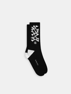 AMIRI Socks<KIDS' BONES STACKED SOCKS BLACK