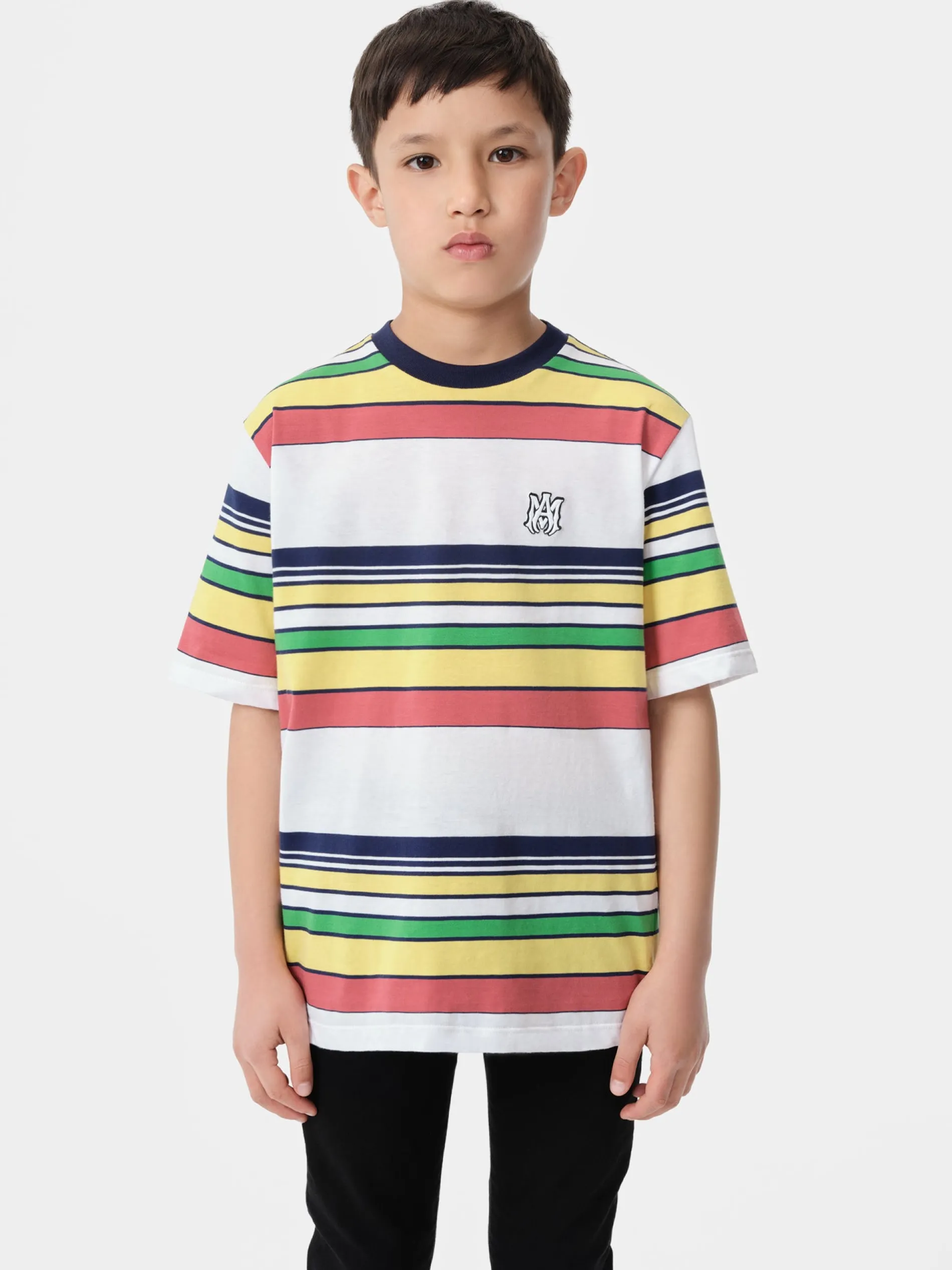 AMIRI Tees<KIDS' MA BAJA STRIPE TEE BLUE MULTI