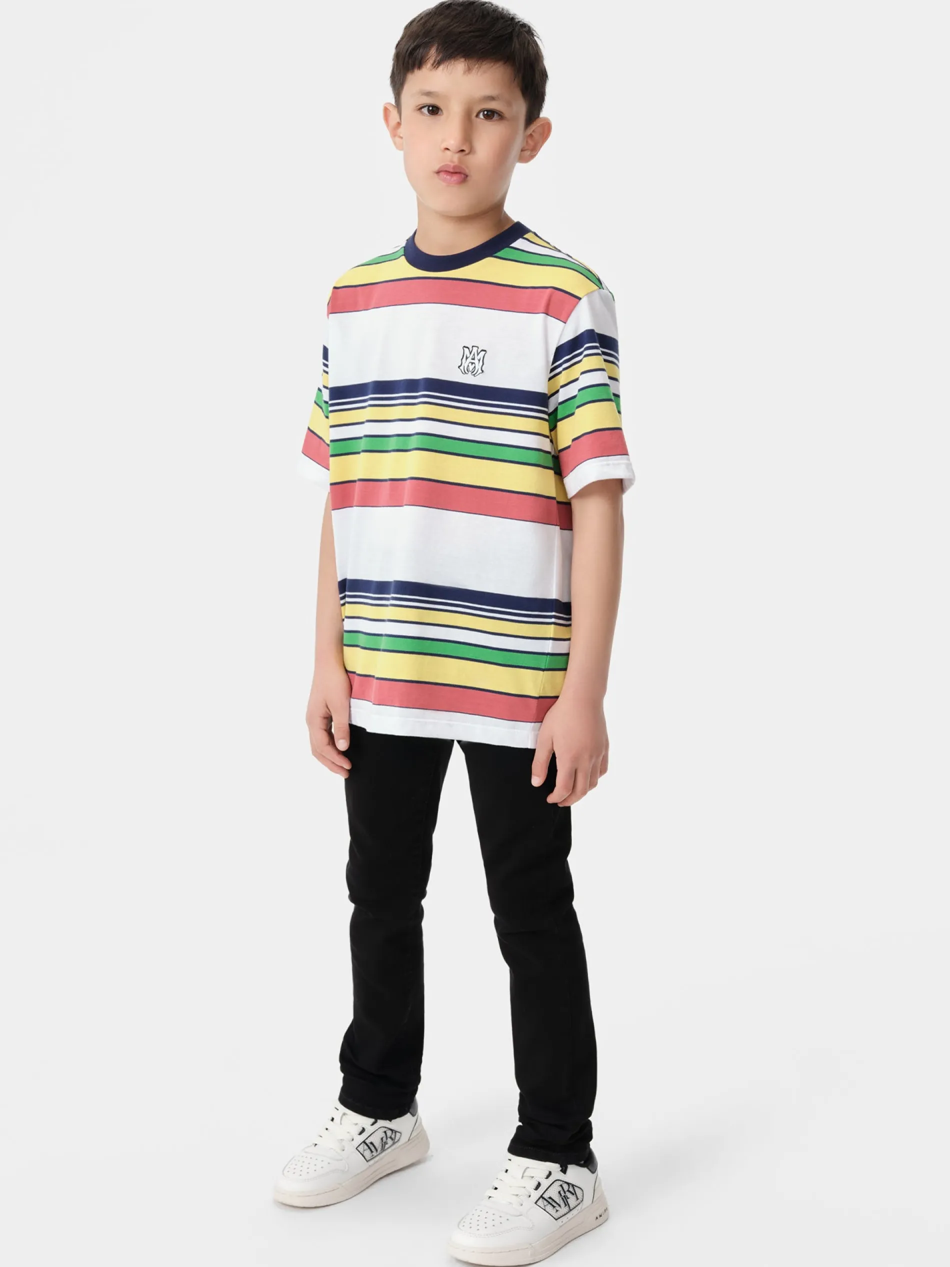AMIRI Tees<KIDS' MA BAJA STRIPE TEE BLUE MULTI
