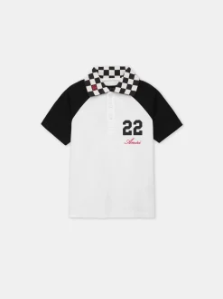 AMIRI Shirts<KIDS' MA CHECKERED 22 POLO White Black