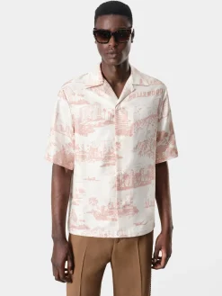 AMIRI Shirts<LA LANDMARK BOWLING SHIRT Alabaster