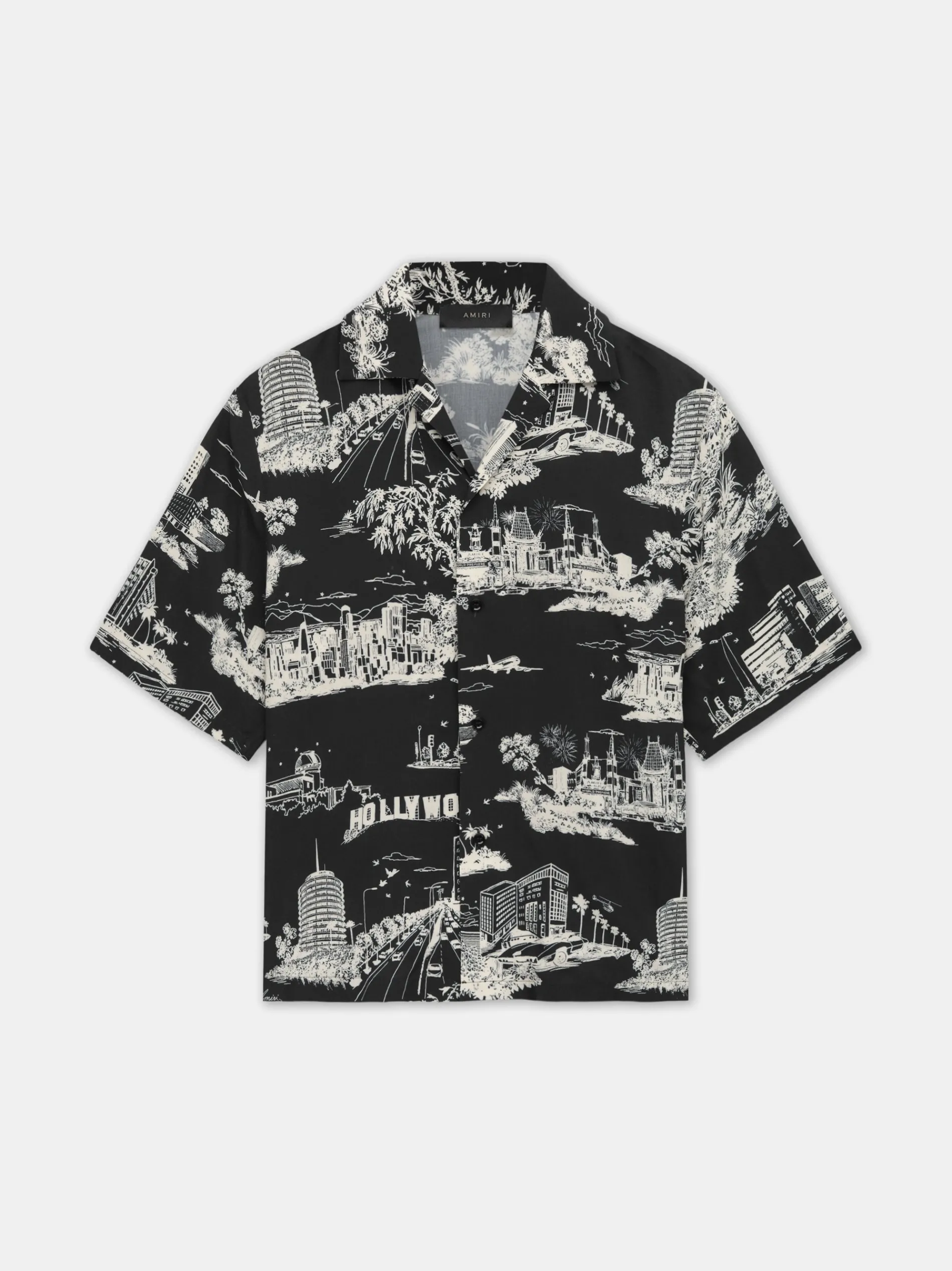 AMIRI Shirts<LA LANDMARK CAMP SHIRT BLACK