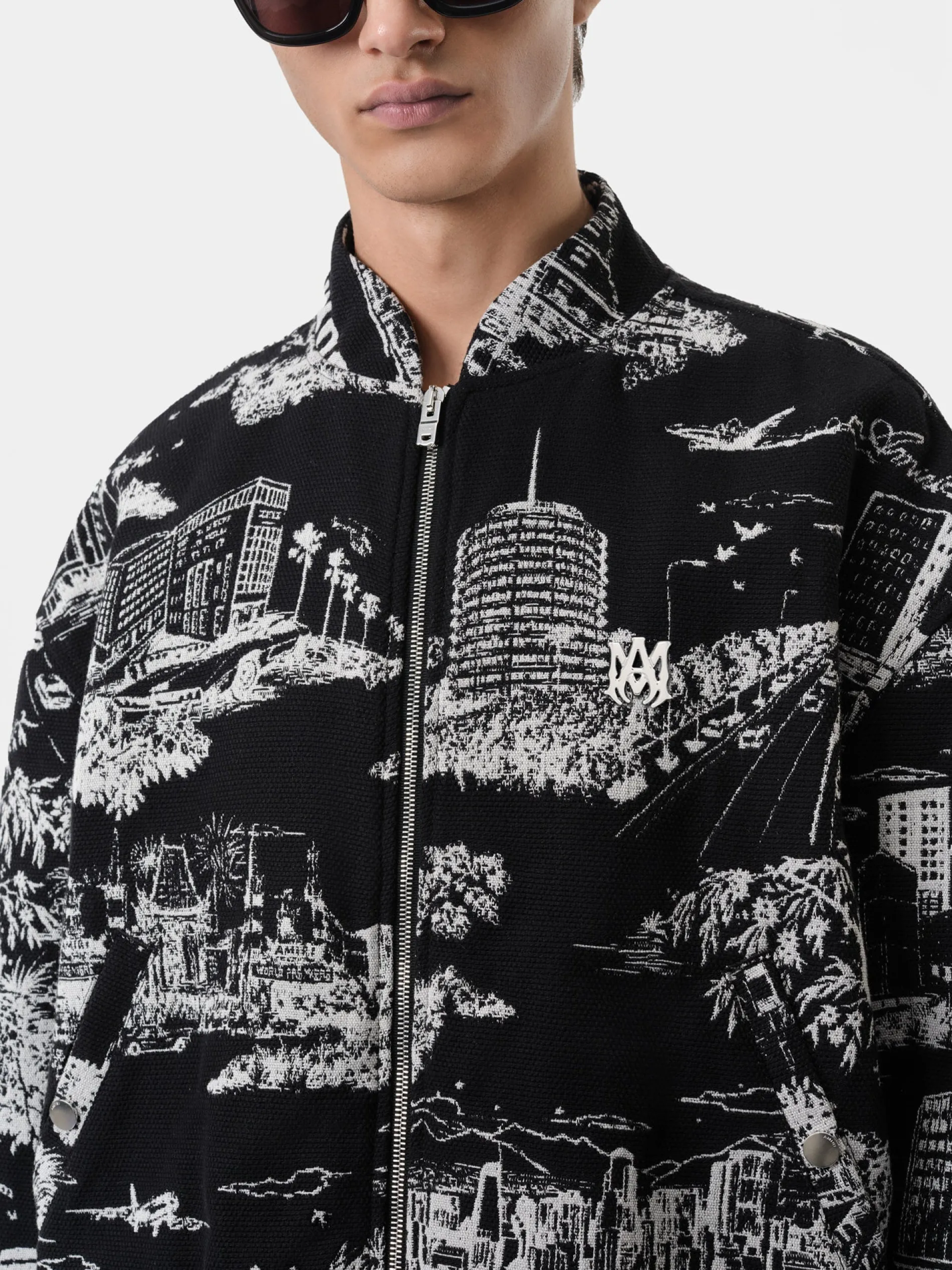 AMIRI Outerwear<LA LANDMARK TAPESTRY BOMBER BLACK