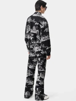 AMIRI Pants<LA LANDMARK TAPESTRY FLARE BLACK