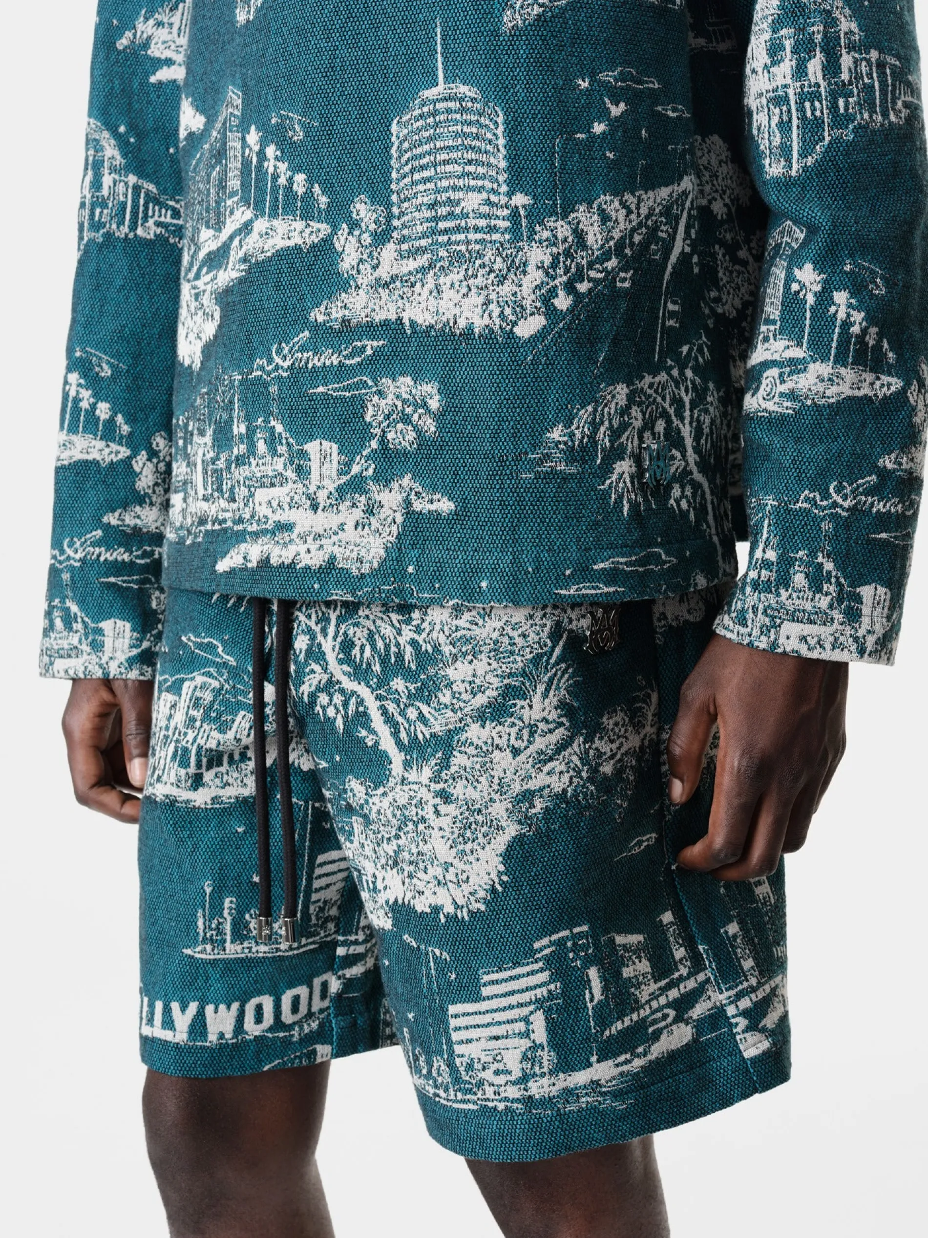 AMIRI Shorts & Sweatpants<LA LANDMARK TAPESTRY SHORT Deep Teal