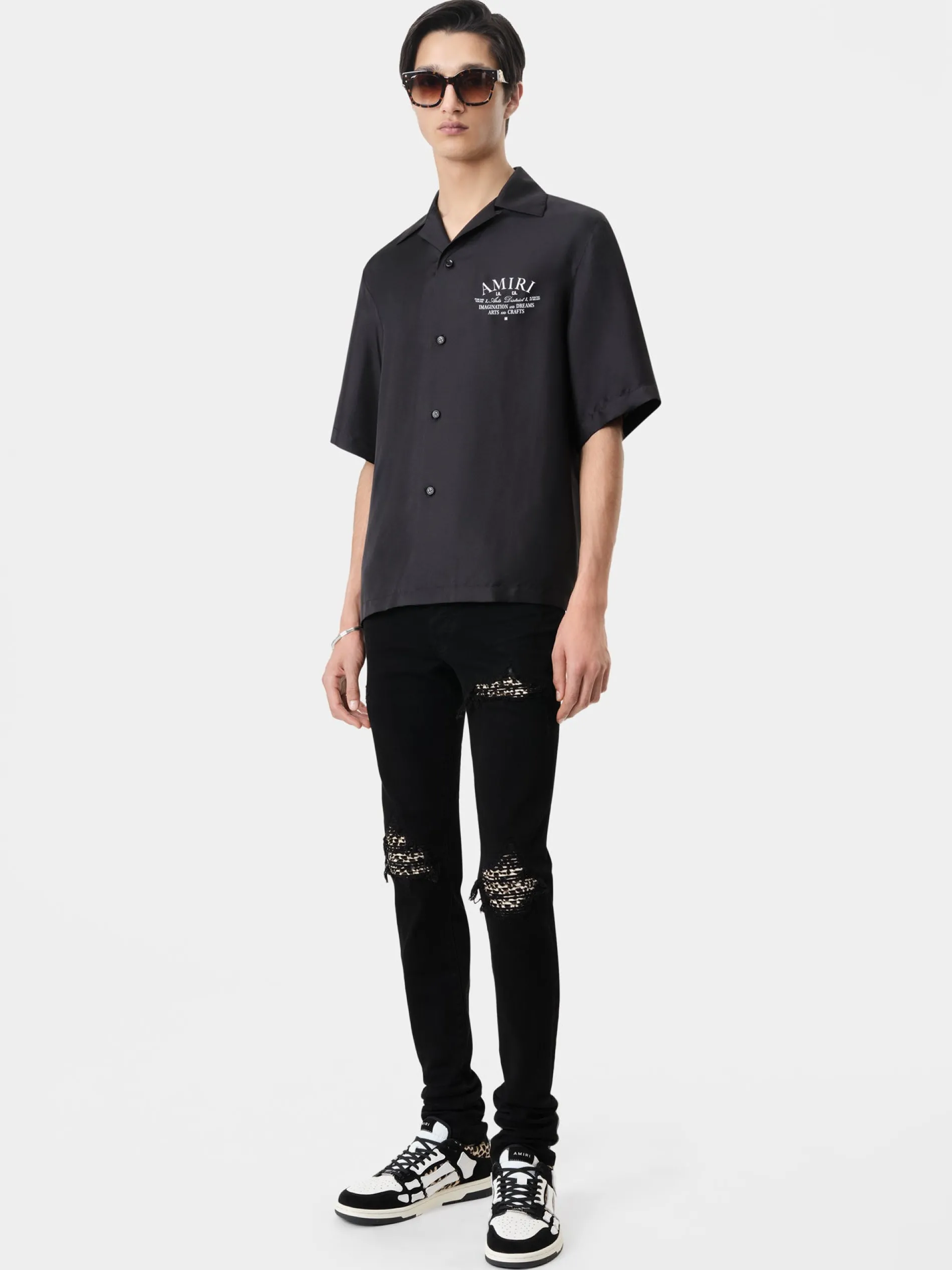 AMIRI Denim<LEOPARD MX1 JEAN BLACK OD