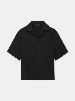 AMIRI Shirts<MA BANDANA LINEN CAMP SHIRT BLACK
