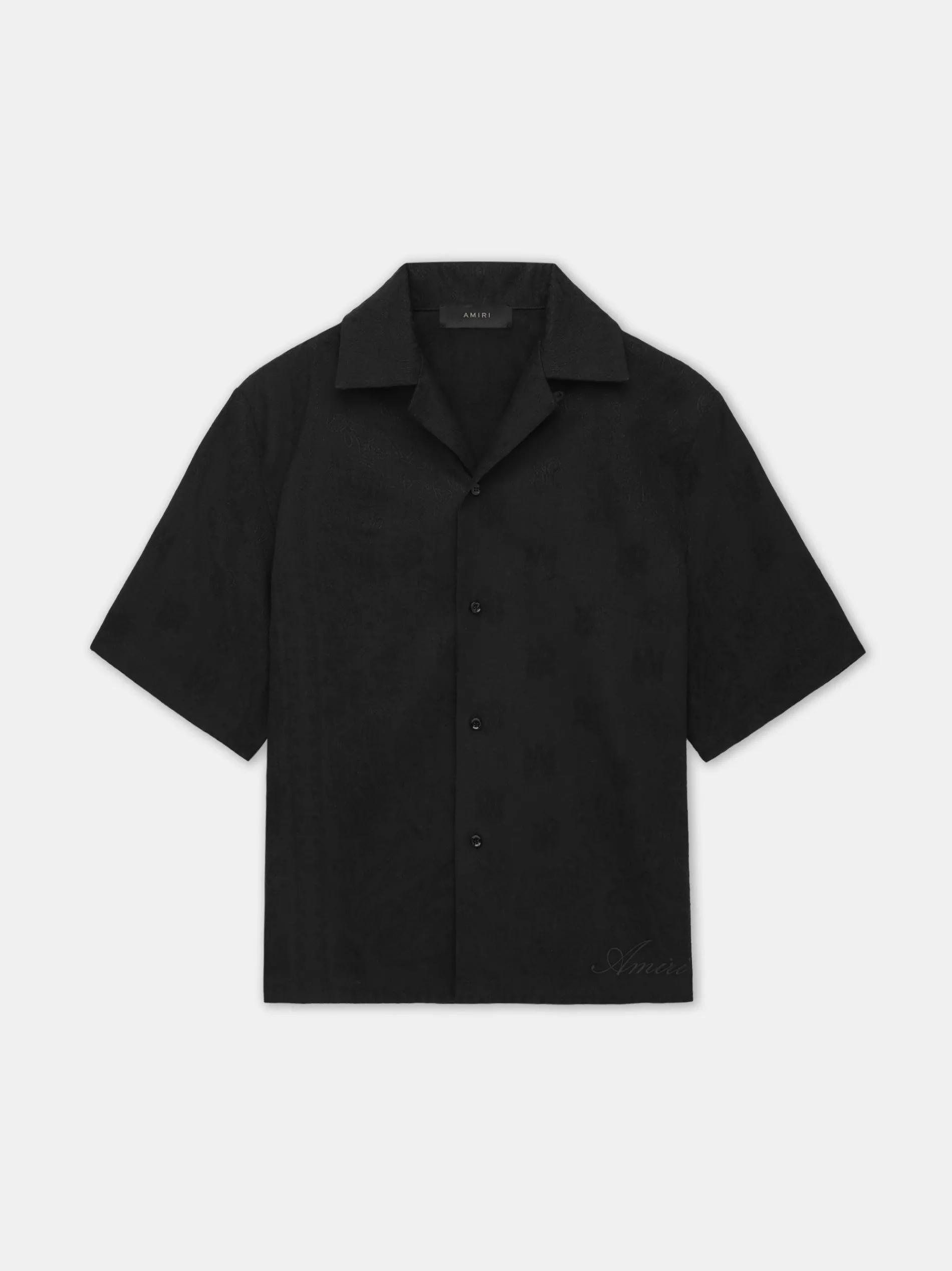 AMIRI Shirts<MA BANDANA LINEN CAMP SHIRT BLACK