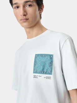 AMIRI Tees<MA BANDANA SILK APPLIQUE TEE ICE