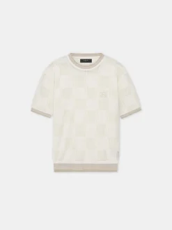 AMIRI Knitwear<MA CHECKERED TEE BIRCH