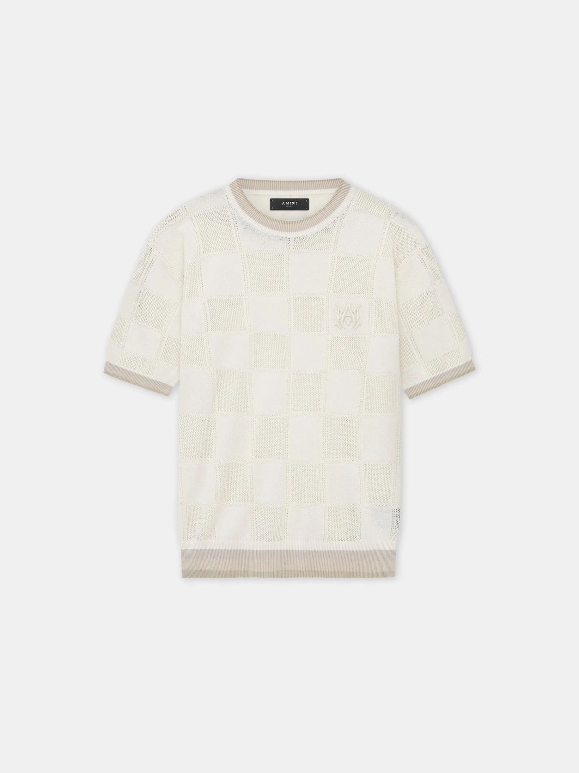 AMIRI Knitwear<MA CHECKERED TEE BIRCH