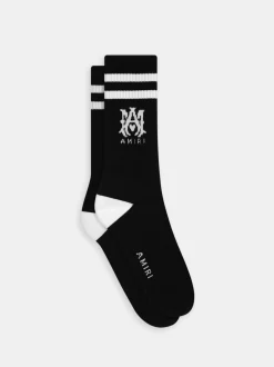 AMIRI Socks|Socks<MA CORE LOGO SOCKS Black White