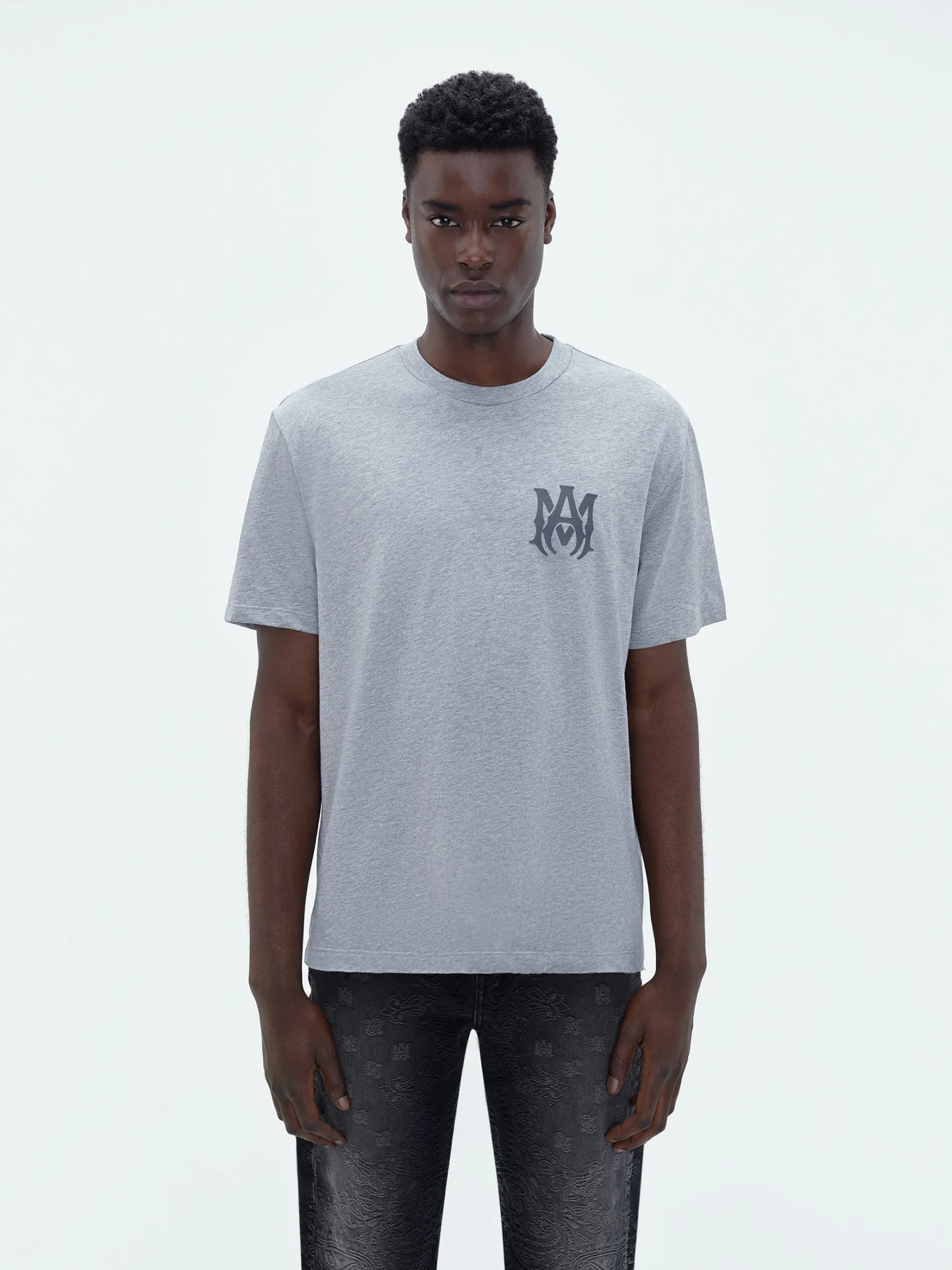 AMIRI Tees<MA LOGO TEE HEATHER GREY