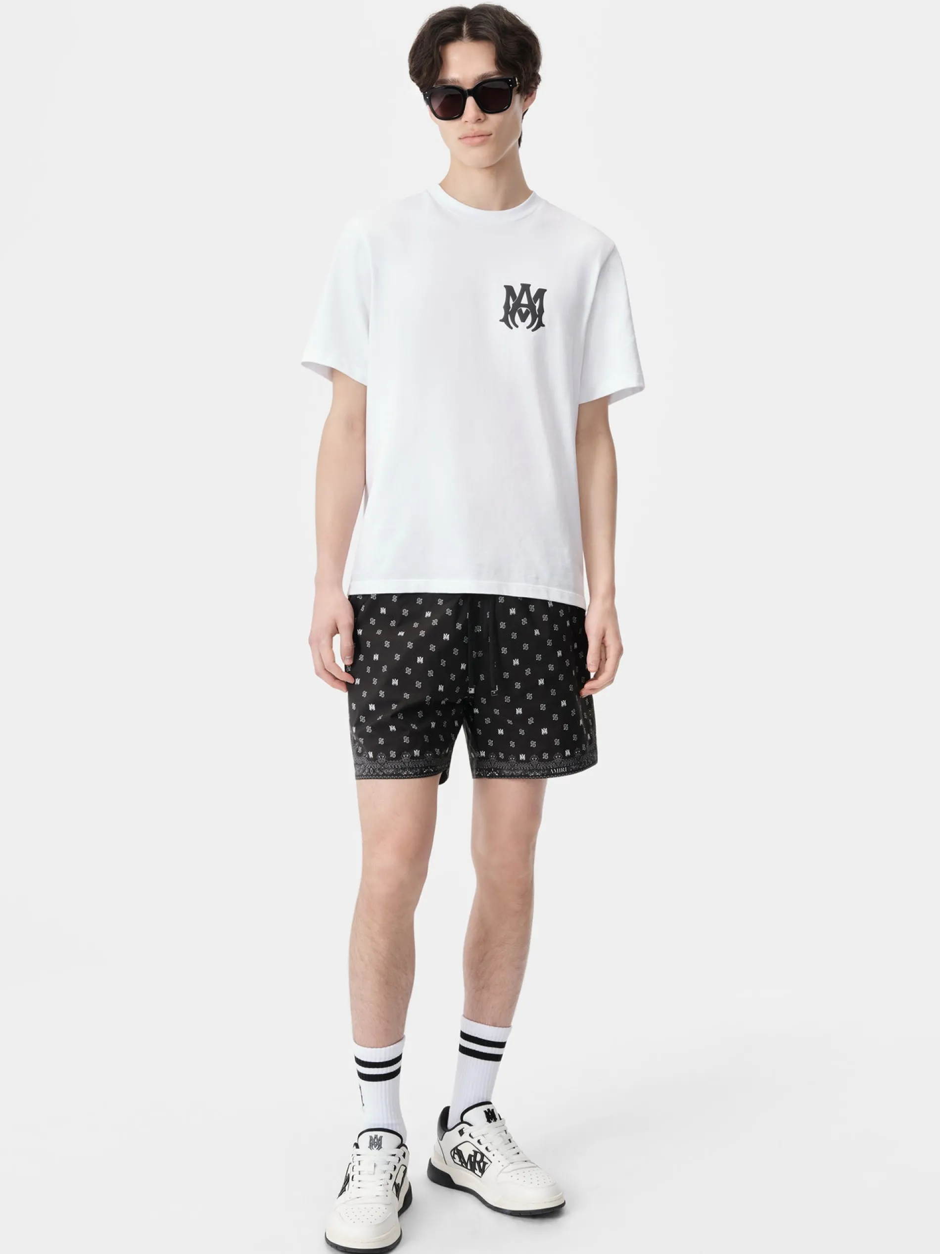 AMIRI Swimwear<MA PAISLEY SWIM TRUNK BLACK