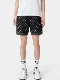 AMIRI Swimwear<MA PAISLEY SWIM TRUNK BLACK