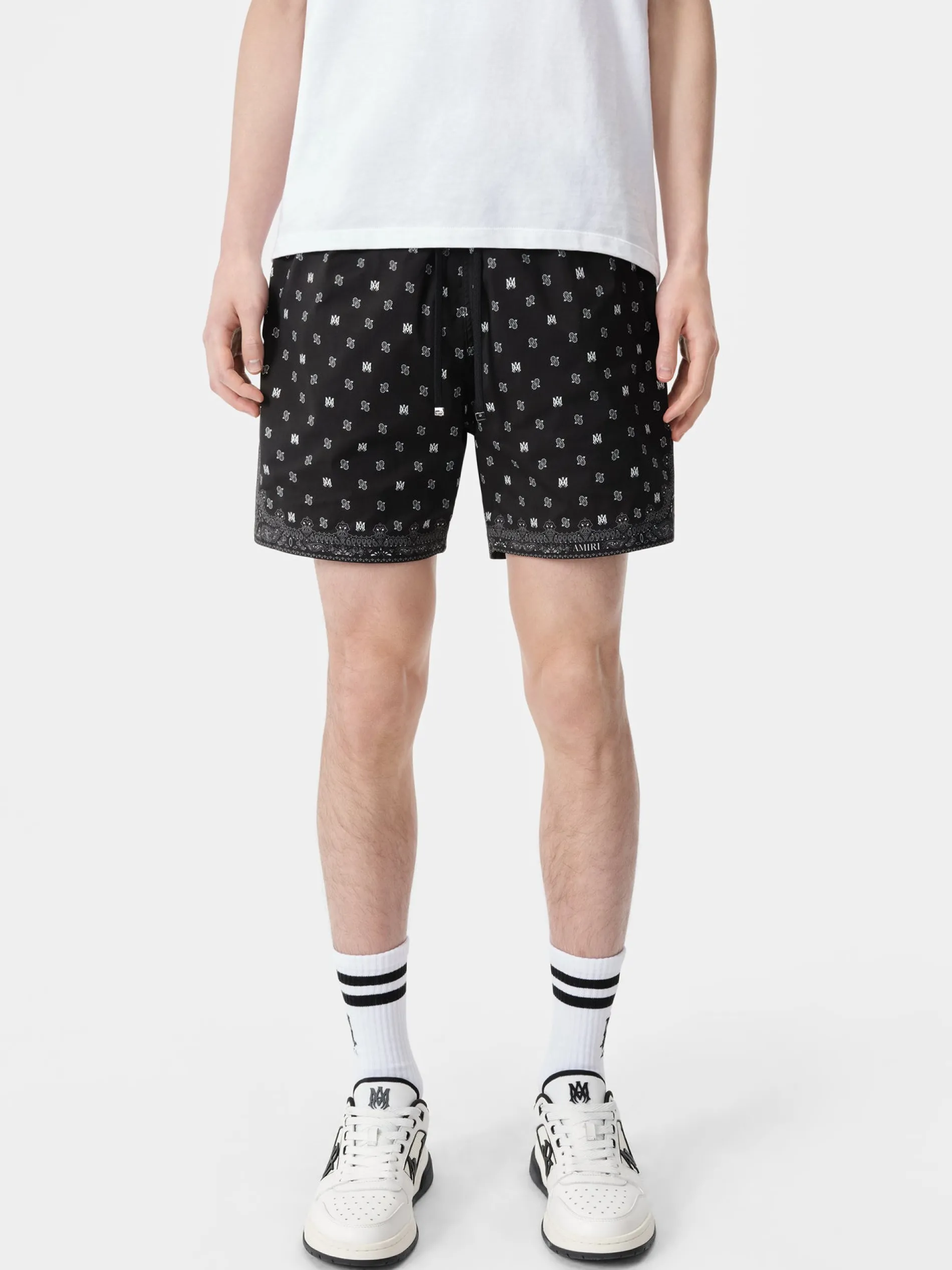 AMIRI Swimwear<MA PAISLEY SWIM TRUNK BLACK