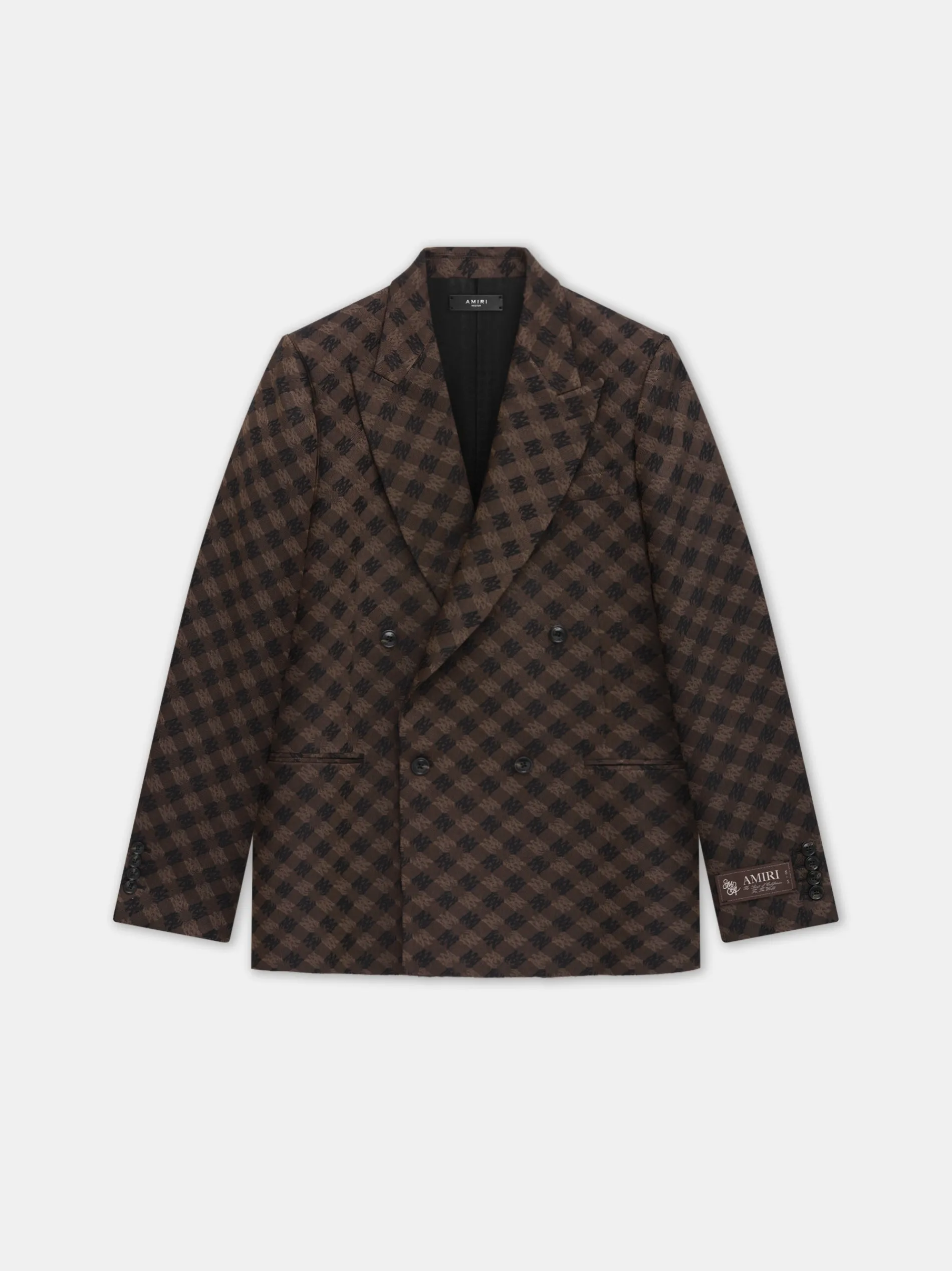 AMIRI Outerwear<MA QUAD DOUBLE-BREASTED BLAZER DARK BROWN