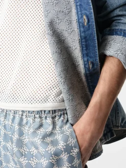 AMIRI Shirts|Denim<MA QUAD INTERIOR LONG SLEEVE SHIRT Antique Indigo