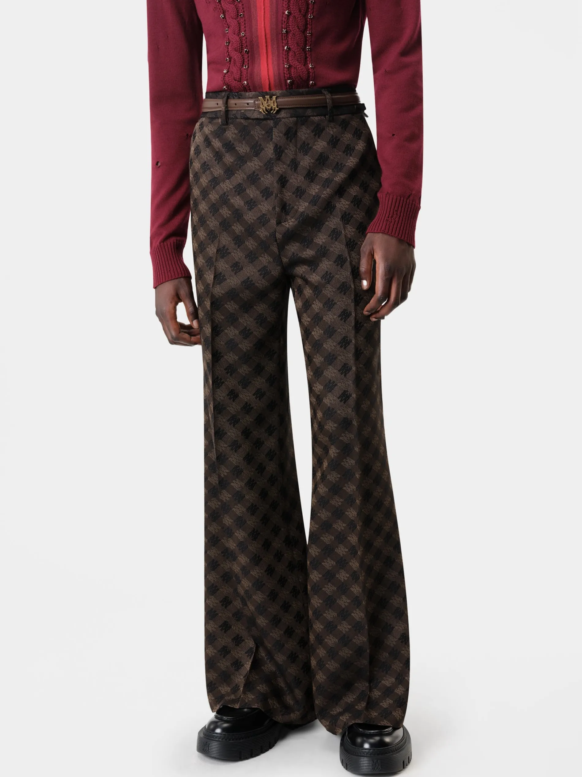 AMIRI Pants<MA QUAD RELAXED FLARE DARK BROWN