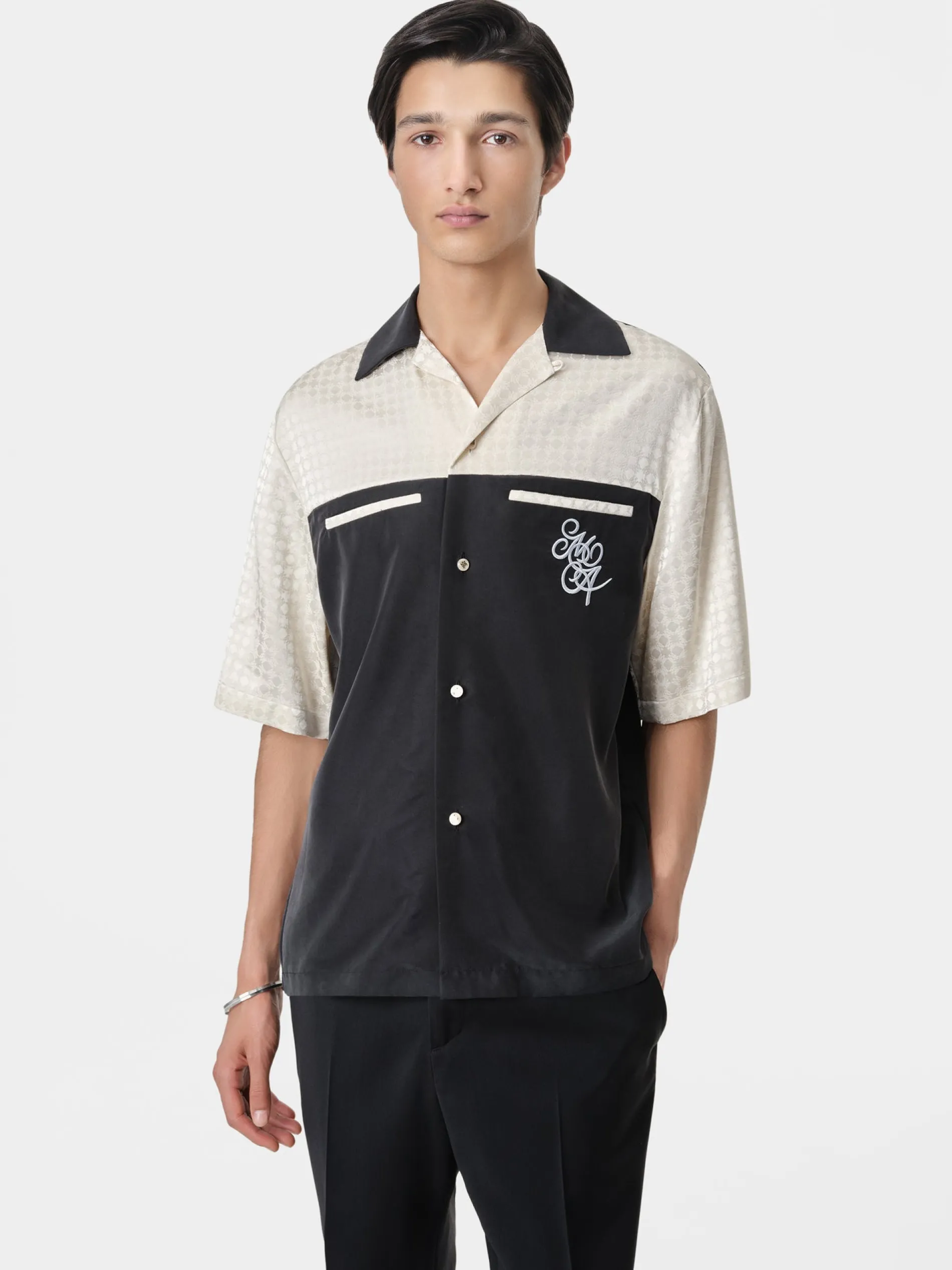 AMIRI Shirts<MA QUAD YOKE CAMP SHIRT BLACK