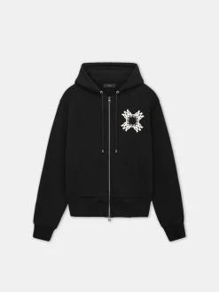 AMIRI Sweatshirts<MA QUAD ZIP UP HOODIE BLACK