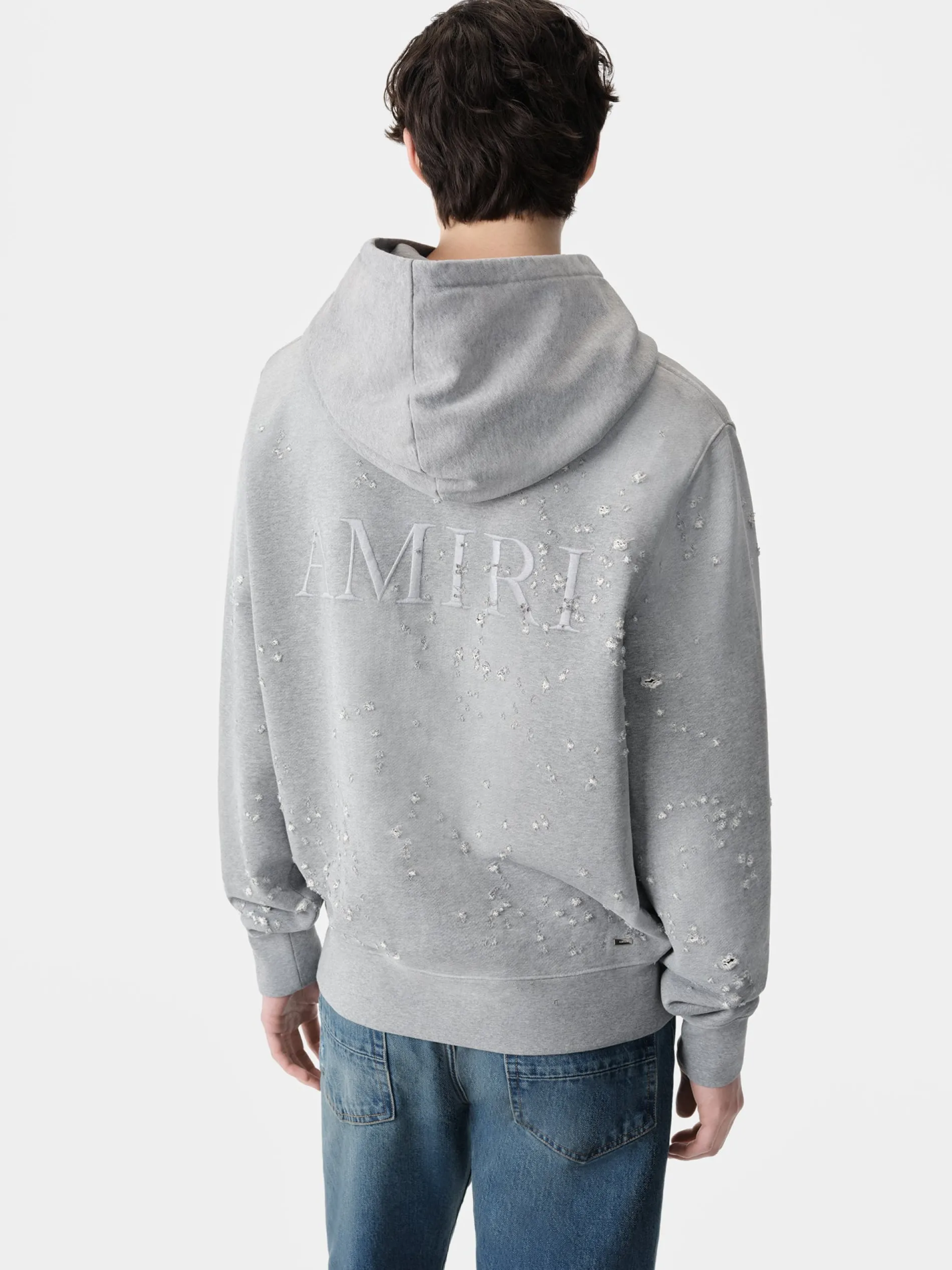 AMIRI Sweatshirts<MA SHOTGUN EMBROIDERED HOODIE Grey