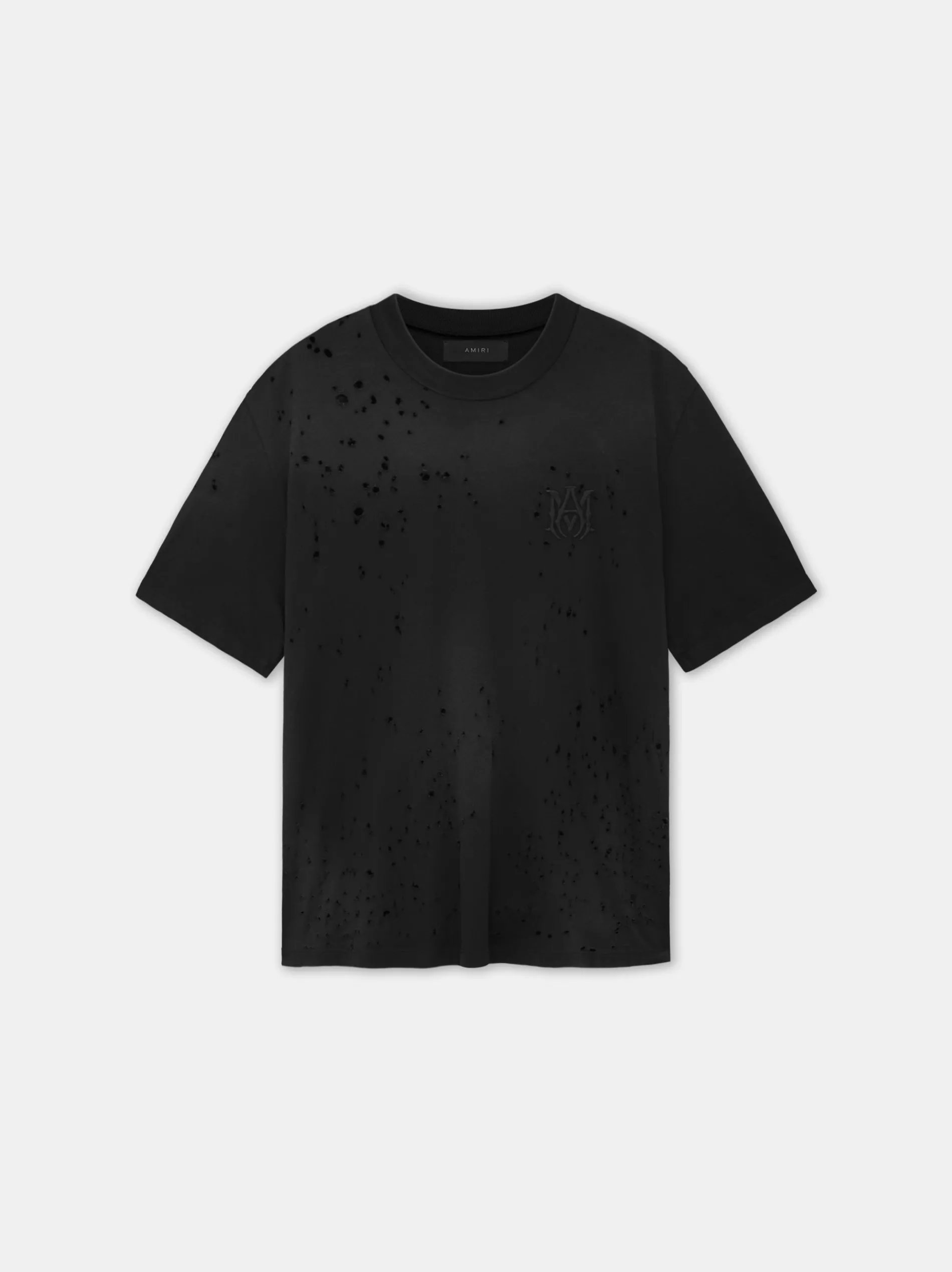 AMIRI Tees<MA SHOTGUN EMBROIDERED TEE BLACK