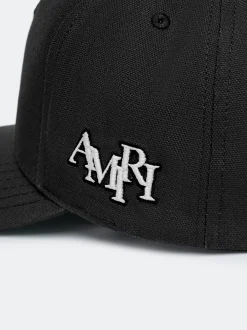 AMIRI Hats|Hats<MA STAGGERED FULL CANVAS HAT Black Off White
