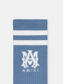 AMIRI Socks|Socks<MA STRIPE SOCK DUSTY BLUE