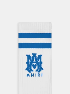 AMIRI Socks|Socks<MA STRIPE SOCKS White Blue