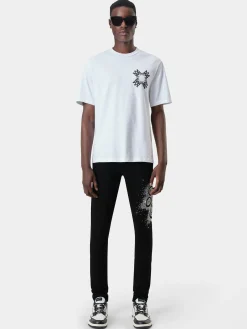 AMIRI Denim<MA SWIRL CRYSTAL SKINNY JEAN BLACK OD
