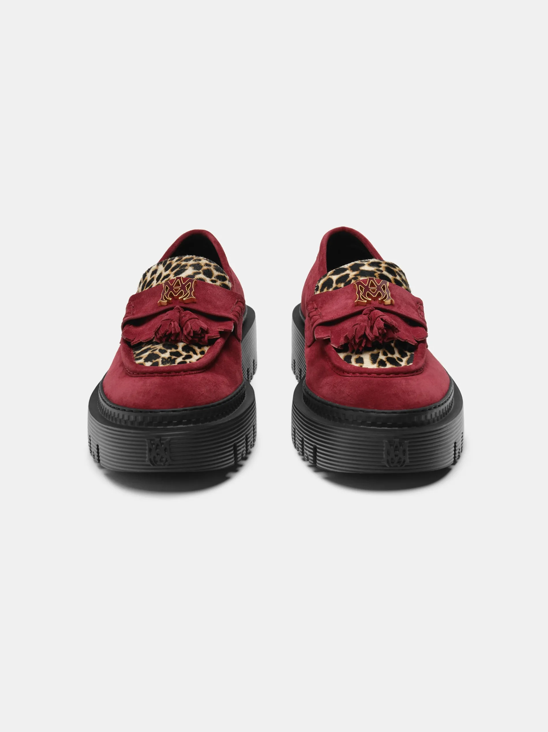 AMIRI Loafers|Loafers<MA TASSLE LEOPARD JUMBO LOAFER Burgundy