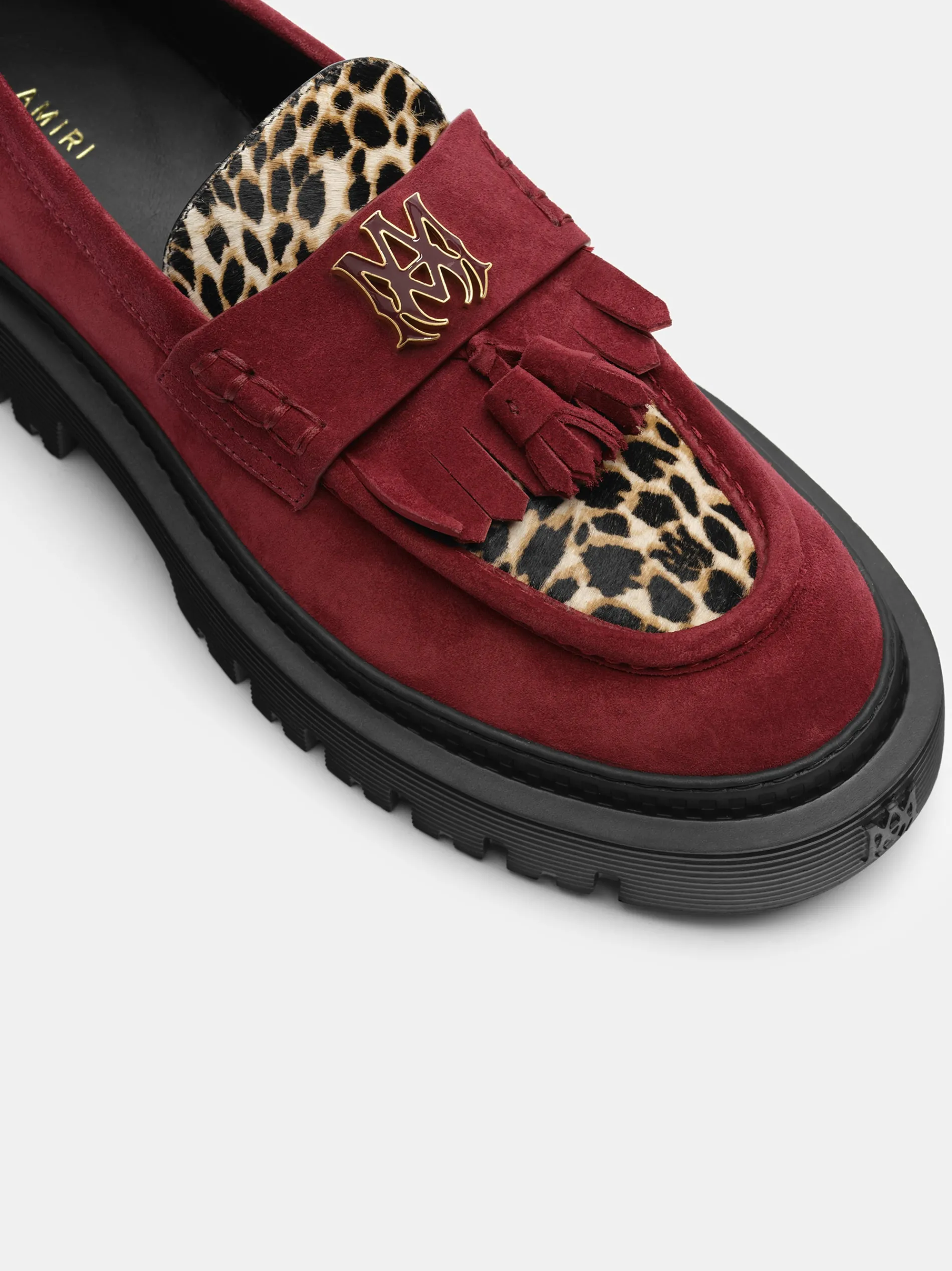 AMIRI Loafers|Loafers<MA TASSLE LEOPARD JUMBO LOAFER Burgundy