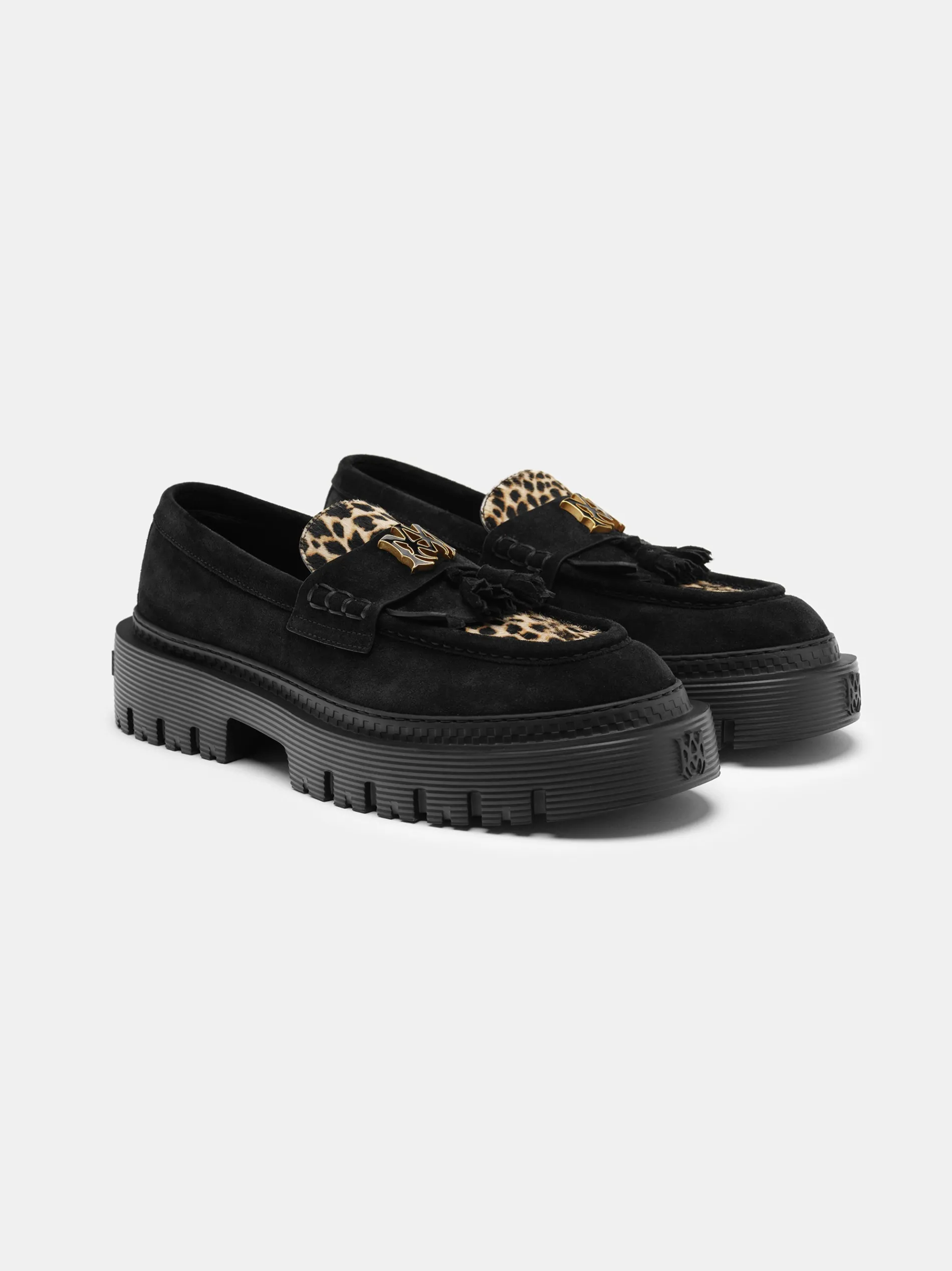 AMIRI Loafers|Loafers<MA TASSLE LEOPARD JUMBO LOAFER BLACK