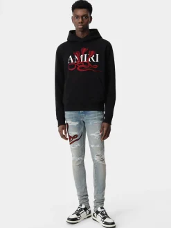AMIRI Sweatshirts<POISON HOODIE Black Red